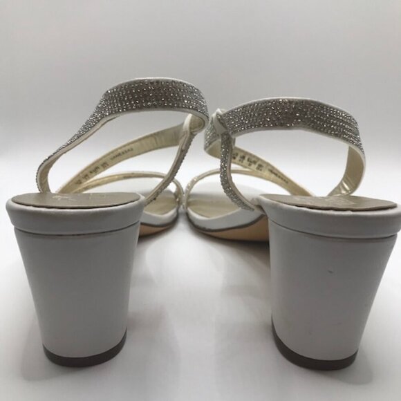 Naturalizer Women's Vanessa White Satin Rhinestone Dress Strappy Sandals Size 7M - Picture 10 of 12